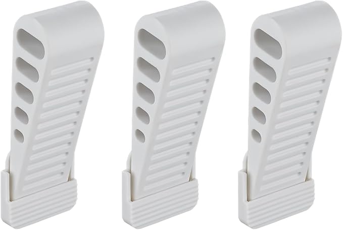 JQK Rubber Door Stopper Wedge, White 3 Pack Soft TPR Premium Door Stops for Bottom of Heavy Duty Door on Tile, Concrete, Carpet, Wooden Floor, DSB61-WH-P3-CubbioJoy