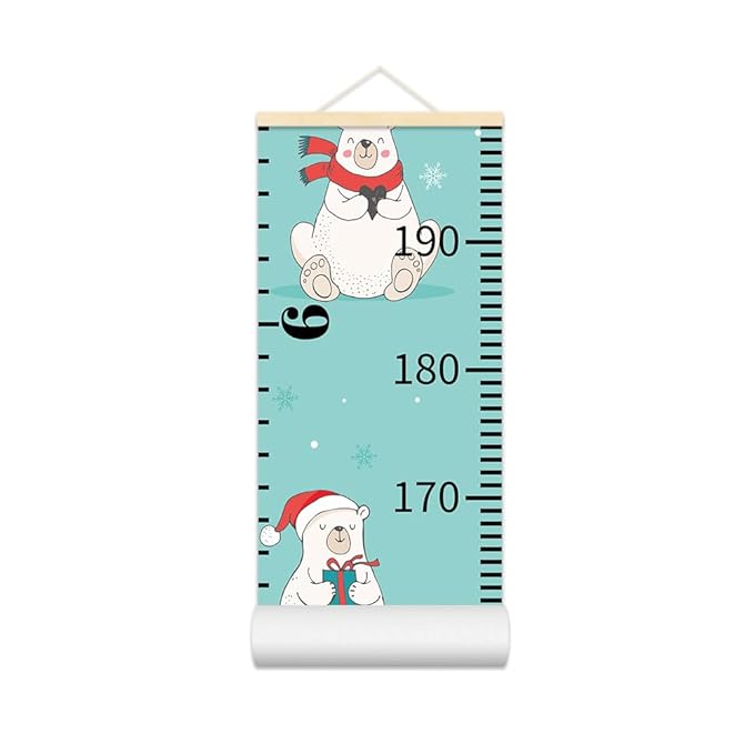 Baby Growth Chart for Wall - Height Chart for Kids Nursery Decor Wall Hanging Measurement Ruler Toddlers Kids Room Decor Play Room Essentials Birthday Christmas Gifts for Boys Girls 79"X7.9" (Bear)-CubbioJoy