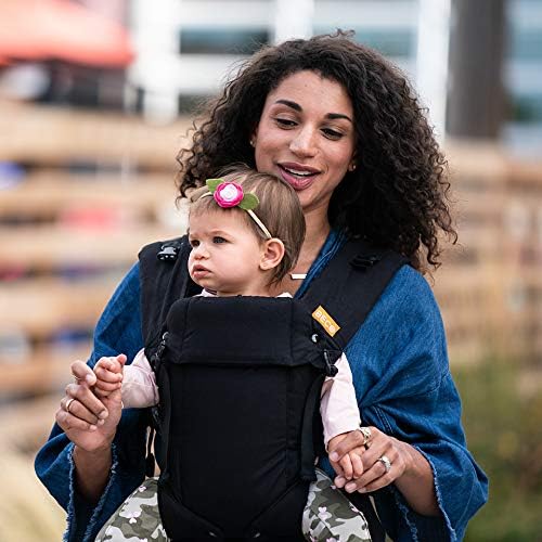 Beco Gemini Baby Carrier from Newborn to Toddler - Certified Ergonomic Newborn Baby Carrier for Infants and Children of 7-35 lbs - M Shape, Adjustable Seat, 100% Cotton (Metro Black)-CubbioJoy