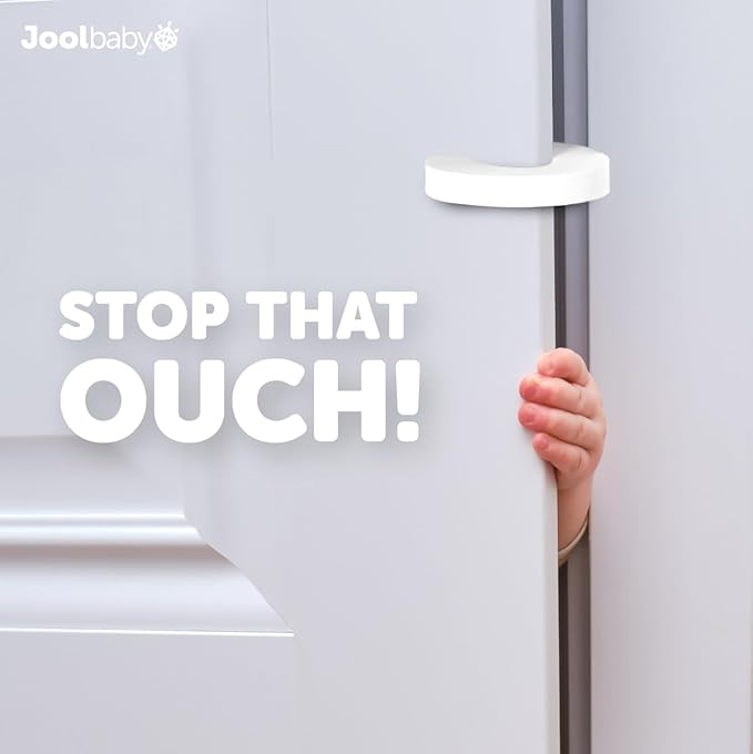 Jool Baby Door Pinch Guards (6 Pack) – Slam Preventer – Babyproof Doors to Avoid Pinched Fingers & Door Slamming, Keep Pets from Getting Locked in-CubbioJoy