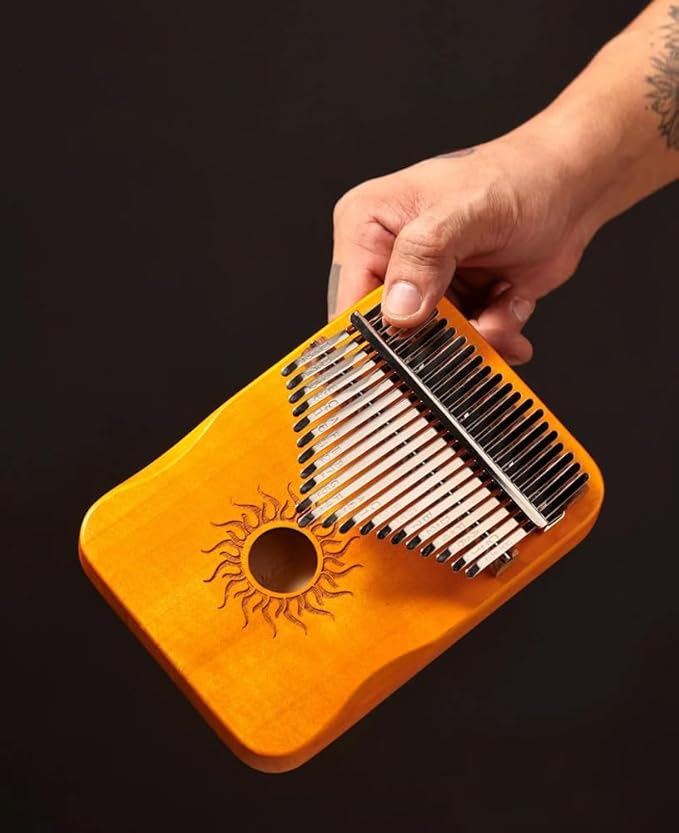 Kalimba Thumb Piano, 21 Keys, Musical Instruments Gift Set with Tune Hammer, Music Book, Carrying Bag-CubbioJoy