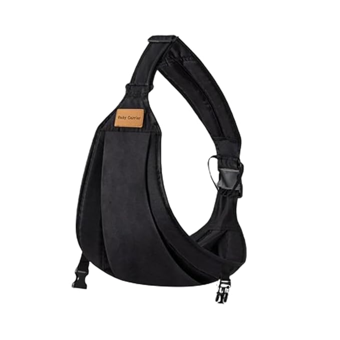 Baby Sling Carrier Toddler Carrier One Shoulder Adjustable Shoulder Strap Labor-Saving Baby Sling 10-45lbs(Black,Cloth)-CubbioJoy
