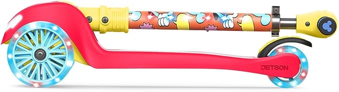 Jetson Character Kids Kick Scooter, LED Lights on Stem & Light-Up Wheels, Lightweight Frame, Height-Adjustable Handlebar, Lean-to-Steer System, Easy-Fold Mechanism-CubbioJoy