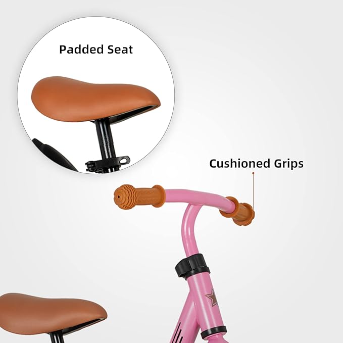 JOYSTAR 10"/12" Toddler Balance Bike for Girls & Boys, Ages 18 Months to 5 Years, Kids Push Bike with Footrest & Adjustable Seat Height, First Birthday Gifts for 2-5 Boys Girls-CubbioJoy