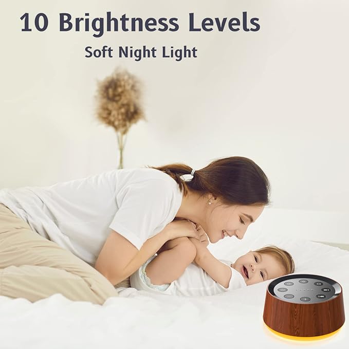 Brown Noise Sound Machine with 30 Soothing Sounds 12 Colors Night Light White Noise Machine for Adults Baby Kids Sleep Machines with 36 Volume Levels Memory Function 5 Timers for Home Office Travel-CubbioJoy