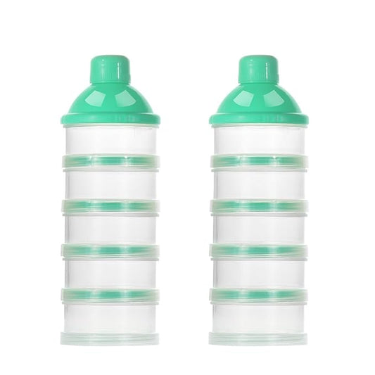 Accmor Formula Dispenser On The Go, 5 Compartments Stackable Formula Container for Travel, Baby Milk Powder Kids Snack Container, BPA Free-CubbioJoy