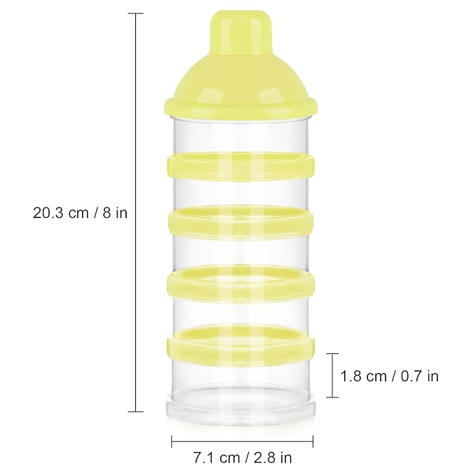 Accmor Formula Dispenser On The Go, 5 Compartments Stackable Formula Container for Travel, Baby Milk Powder Kids Snack Container, BPA Free-CubbioJoy