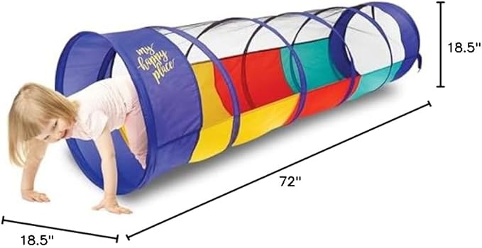 Kiddey Play Tunnel for Kids | Crawl Tunnels with See Through Sides | Outdoor & Indoor Multicolored Tent for Dogs, Toddlers, and Babies | Pop Up Baby Crawling Backyard Tunnel | Balls NOT Included-CubbioJoy