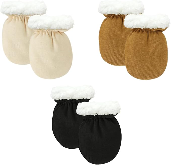Cute Baby Mittens Newborn, No Scratch Baby Boy Mittens, Baby Girl Hat Gloves for Toddlers, Infant, Newborn-CubbioJoy