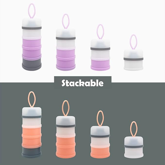 Baby Formula Dispenser, Formula Container, Portable Milk Powder Dispenser Container, Baby Feeding Travel Storage Container, Non-Spill Stackable Baby Snack Storage Container, BPA Free, 2 Packs-CubbioJoy