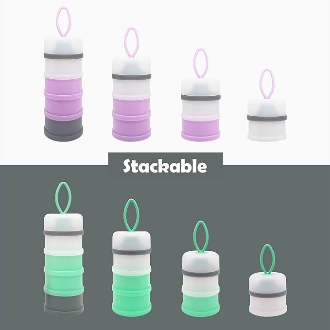 Baby Formula Dispenser, Formula Container, Portable Milk Powder Dispenser Container, Baby Feeding Travel Storage Container, Non-Spill Stackable Baby Snack Storage Container, BPA Free, 2 Packs-CubbioJoy