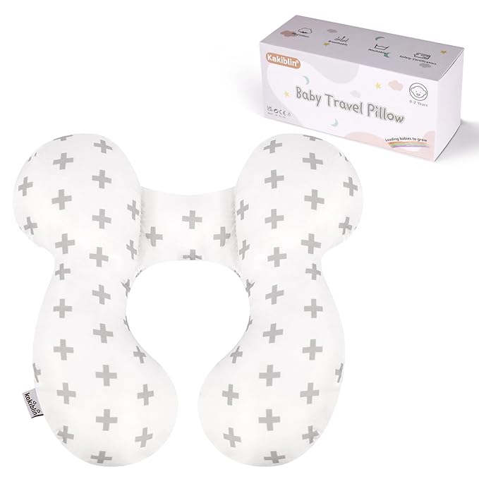 KAKIBLIN Baby Travel Pillow, Baby Neck Pillows for Car Seat, Upgraded Babies Head Pillow, Head and Neck Support Pillow for Car Seat, Pushchair, Travel(Twig)-CubbioJoy