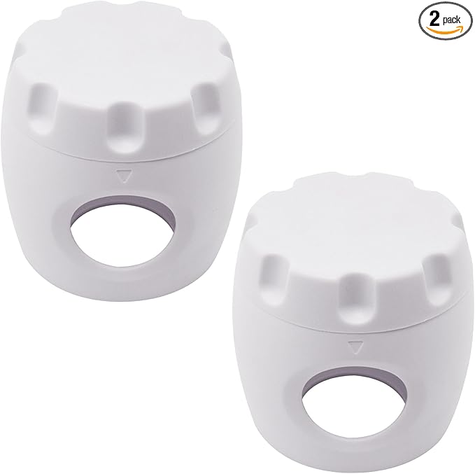 2 Pack Door Knob Safety Cover for Kids, Door Knob Cover, Screw Thread Design, Doors Knobs Child Proof Locks, Reusable and Reliable, for Toddler Baby Safety Doors Handle Covers (White)-CubbioJoy