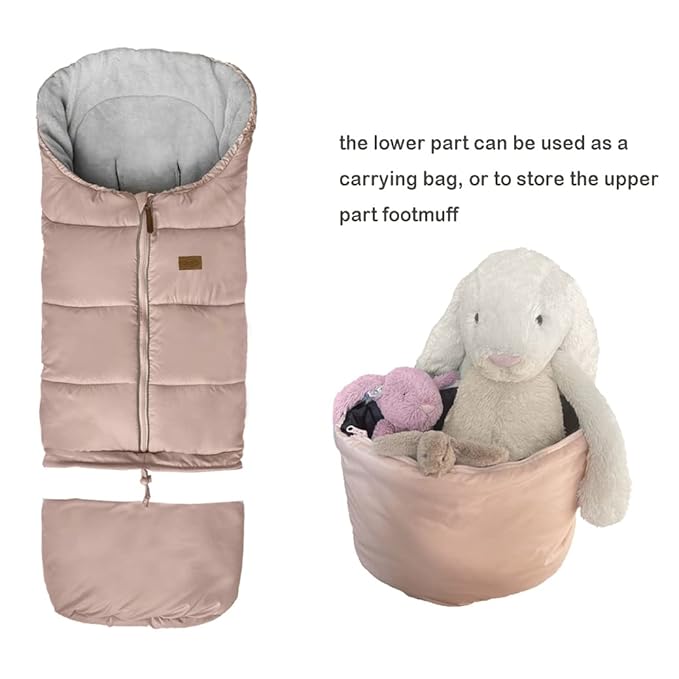 0-5T Length Extension Baby Universal Stroller Footmuff,Waterproof Durable Coral Fleece Stroller Bunting Bag,Stroller Bassinet Winter Blanket Cover Toddler,Pink-CubbioJoy