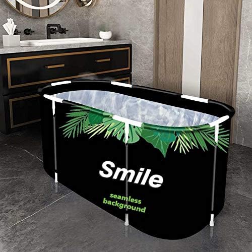 BESTHLS Portable Bathtub for Adult, Foldable Bathtub Folding Soaking Bath Tub,Eco-Friendly Bathing Tub for Shower Stall (Large, Green)-CubbioJoy