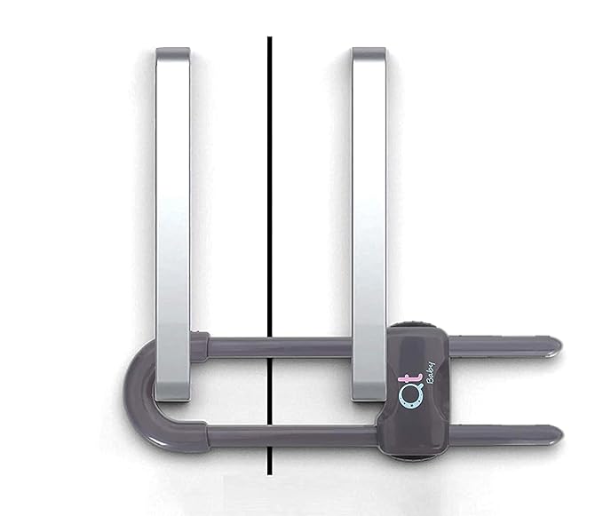 Baby Proofing Cabinet Locks | Adjustable U Shaped Baby Safety Latches for Drawers, Fridge, Closet |Modern Baby Proofing Cabinet Lock with Extra Secure Lock Buttons (Pack of 4)-CubbioJoy