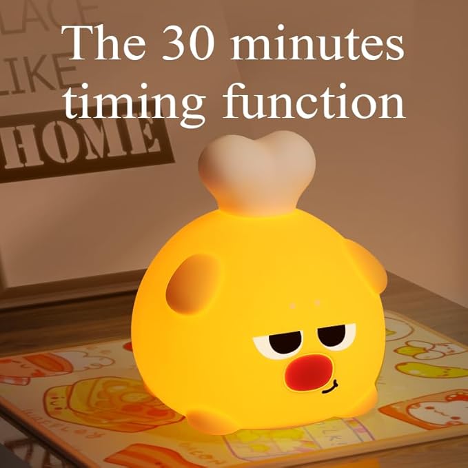 ATSUI Cute LED Night Light for Kids, Squishy Dog Design, 3 Level Dimmable, Food Grade Silicone Construction-CubbioJoy