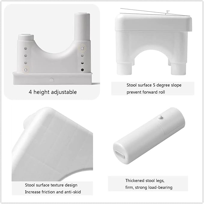 Adjustable Height Toilet Stool, Removable Toilet Step, Attachable Potty Stool, Portable Squat Stool, Bathroom Non-Slip Toilet Auxiliary Step Stool - Family Health Gift (1)-CubbioJoy