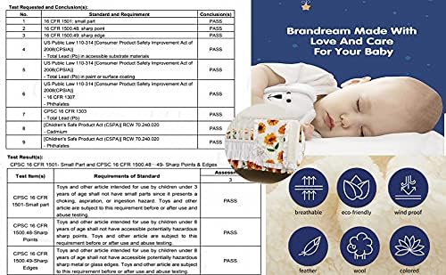 Brandream Girls Floral Nursery Bedding Yellow White Crib Bedding Sunflower Baby Blanket 3 Piece,Farmhouse Fitted Sheet, Ruffle Skirt-CubbioJoy