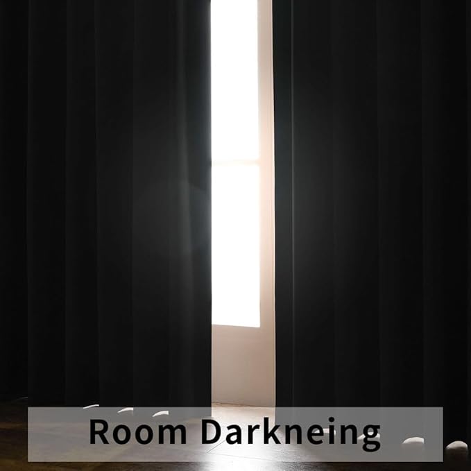 Joydeco 90 Inch Blackout Curtains for Bedroom, Thermal Insulated Black Out Curtains, Room Darkening Drapes for Living Room Window Rod Pocket Back Tab (W52 x L90 Inch, Royal Blue)-CubbioJoy