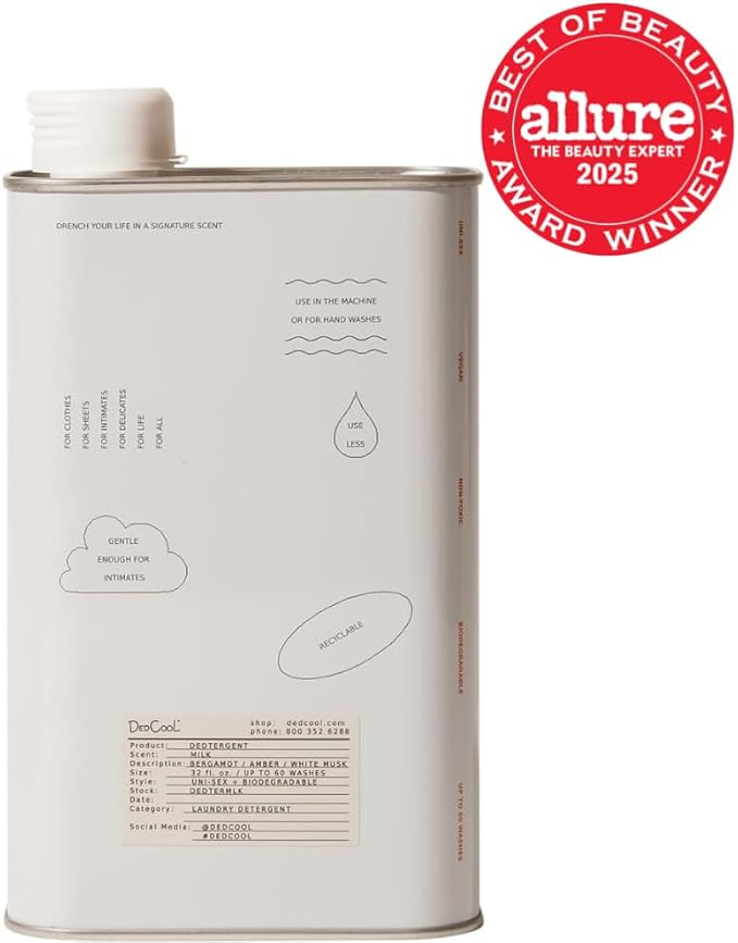 DedCool Liquid Laundry Dedtergent | Milk | Luxurious Fragrance Detergent | Removes Stains | Infused with Natural Essential Oils | Non-Toxic | 60 Washes | 32 fl oz-CubbioJoy