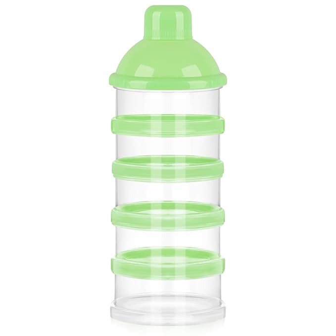 Accmor Formula Dispenser On The Go, 5 Compartments Stackable Formula Container for Travel, Baby Milk Powder Kids Snack Container, BPA Free-CubbioJoy