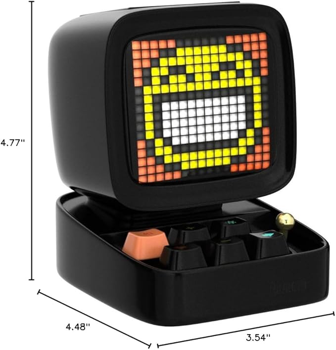Divoom Ditoo Retro Pixel Art Game Bluetooth Speaker with 16X16 LED App Controlled Front Screen (Black)-CubbioJoy