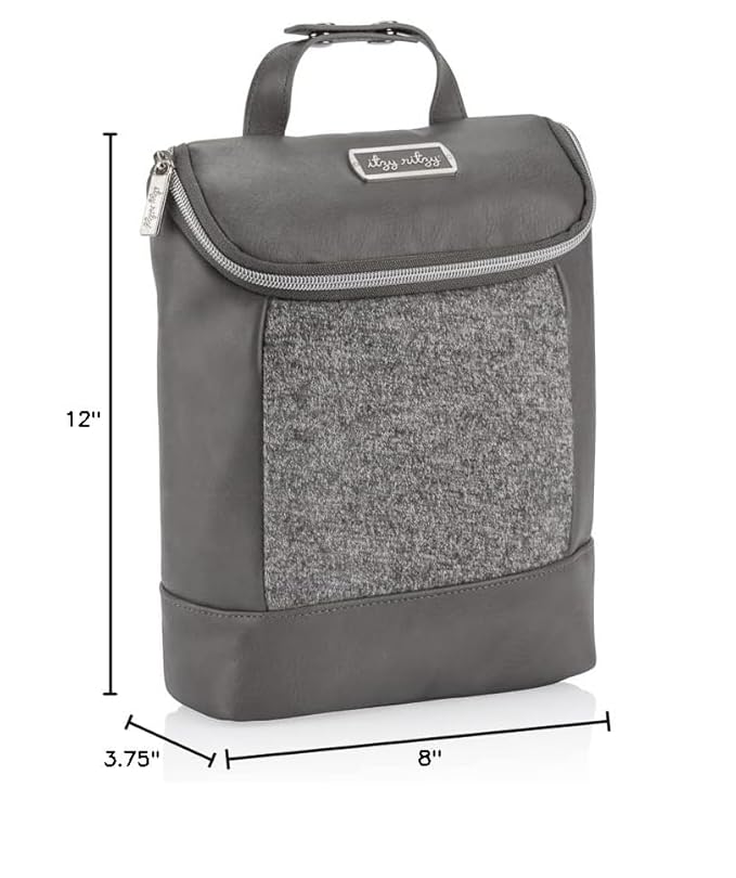 Itzy Ritzy Insulated Bottle Bag – Keeps Bottles Warm or Cool - Holds 3 Bottles and Features Interior Pocket for Ice Pack (Not Included), Grayson-CubbioJoy