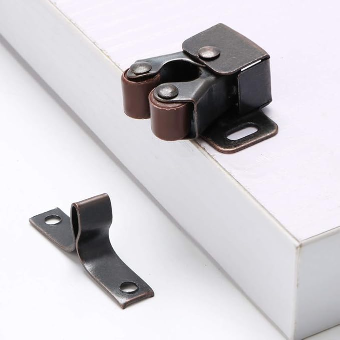 Alise Cabinet Door Latch,Cupboard Closet Doors Catch Closer Double Ball Roller Latches,Cold Rolled Steel Oil-Rubbed Bronze Copper CA1000-12P(Pack of 12)-CubbioJoy