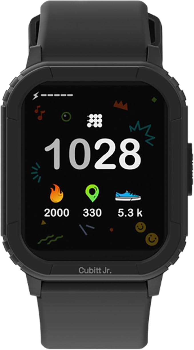 Cubitt Jr Smart Watch Fitness Tracker for Kids and Teens, with Games, Step Counter, Sleep Monitor, Heart Rate Monitor, Activity Tracker, Good Habits Alarms, 1.52" Touch Screen, IP68 Waterproof-CubbioJoy