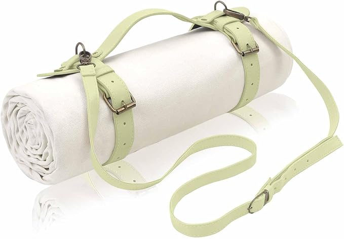 4’9” x 6’3” White Lightweight Water-Resistant Canvas Mat – Picnic, Outdoor, Beach, Park, Camping, Toy Mat-CubbioJoy