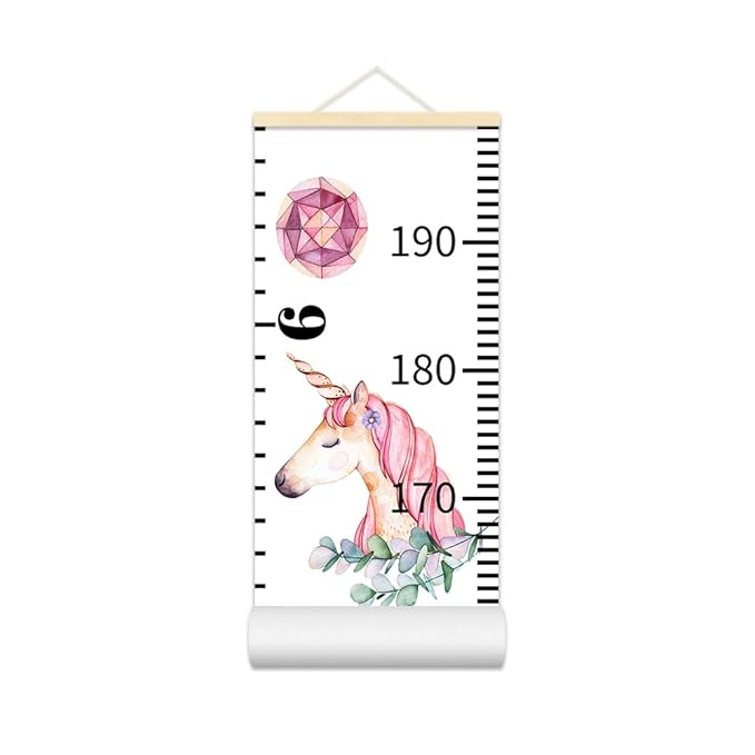 Baby Growth Chart for Wall - Height Chart for Kids Nursery Decor Wall Hanging Measurement Ruler Toddler Room Decor Play Room Essentials Birthday Christmas Gifts for Boys Girls 79"X7.9" (Unicorn)-CubbioJoy