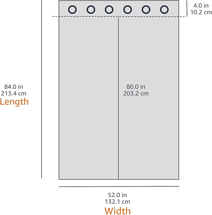 Amazon Basics Room Darkening Blackout Window Curtains 2 Panels with Grommets, for Living Room and Bedroom, 52 x 84 inches, White-CubbioJoy