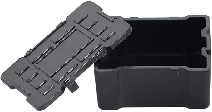 5PS Plastic RC Mini Tool Set/Fishing Box/Medical Chest/Refrigerator/Fuel Tank/Tool Case Compatible with traxxas TRX4 Axial SCX10 1/10 1/8 RC Crawler Climbing Car Simulation Decoration-Black-CubbioJoy