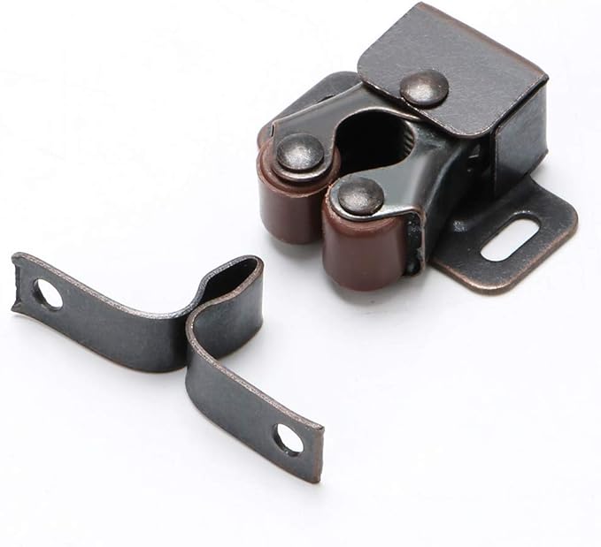 Alise Cabinet Door Latch,Cupboard Closet Doors Catch Closer Double Ball Roller Latches,Cold Rolled Steel Oil-Rubbed Bronze Copper CA1000-12P(Pack of 12)-CubbioJoy
