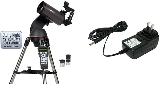 Celestron NexStar 90SLT Mak Computerized Telescope (Black) with 18778 AC Adapter (Black)-CubbioJoy