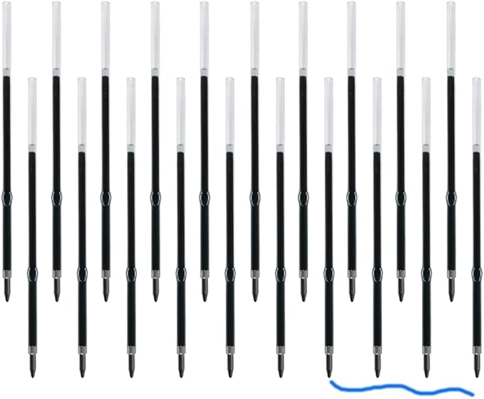 Ballpoint Pen with Stylus Tip, Soft Touch Click Pen, 2 in 1 Metal Pens, Medium Point(Blue refills - 20 pcs)…-CubbioJoy