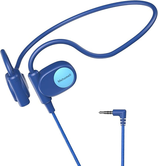 Kid Headphones for School, Air Conduction Open Ear Headphones, 3.5mm Jack Wired Cord, Ultra-Comfort, Ergonomic and Lightweight Design Perfect for School and Outdoor Activities-Blue-CubbioJoy