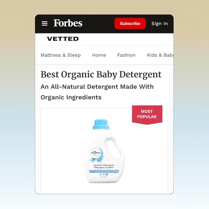 AspenClean Natural Laundry Detergent Lavender & Lemongrass - 100% Natural, Organic, HE Liquid Laundry Detergent - Vegan, Cruelty-Free, Biodegradable - Safe for Babies, Pets & Kids - EWG Certified (2-CubbioJoy