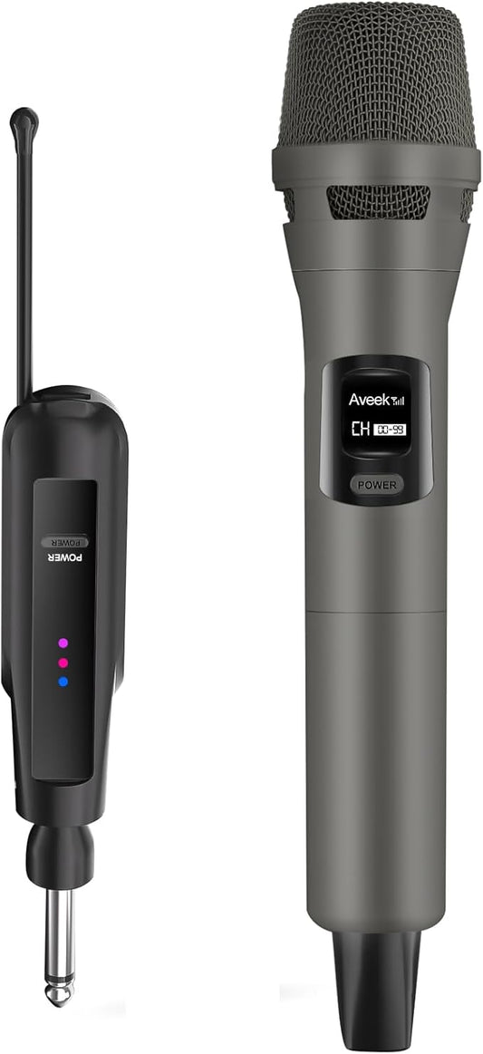 Aveek 2.4GHz Wireless Microphone System, Rechargeable Mics and Receiver, Plug & Play for Karaoke Machine, Party Speakers, Home Entertainment, Wedding & Events - Crystal Clear Sound, 100ft Range-CubbioJoy