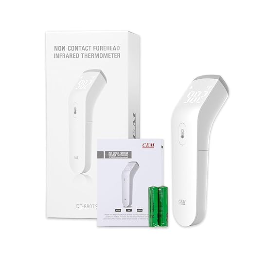 CEM DT-8807S FDA CE Digital Thermometer for Adults and Kids, No Touch Forehead Thermometer for Baby, 2 in 1 Body Surface Mode Infrared Temperature Gun with Fever Alarm and Instant Accuracy Readings-CubbioJoy