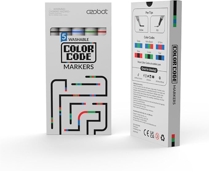 Color Coding Markers: Color Variety for Creative STEM Education, Ideal for Classroom & Home, Enhances Problem-Solving & Critical Thinking Skills, Suitable for Ages 6+, Dual-Sided, 5-Pack-CubbioJoy