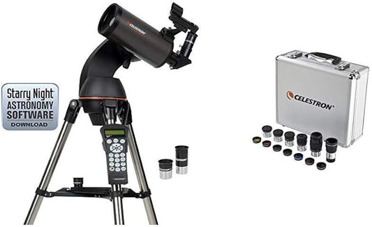 Celestron NexStar 90SLT Mak Computerized Telescope (Black) with Eyepiece and Filter Kit – 14 Piece Telescope Accessory Set-CubbioJoy
