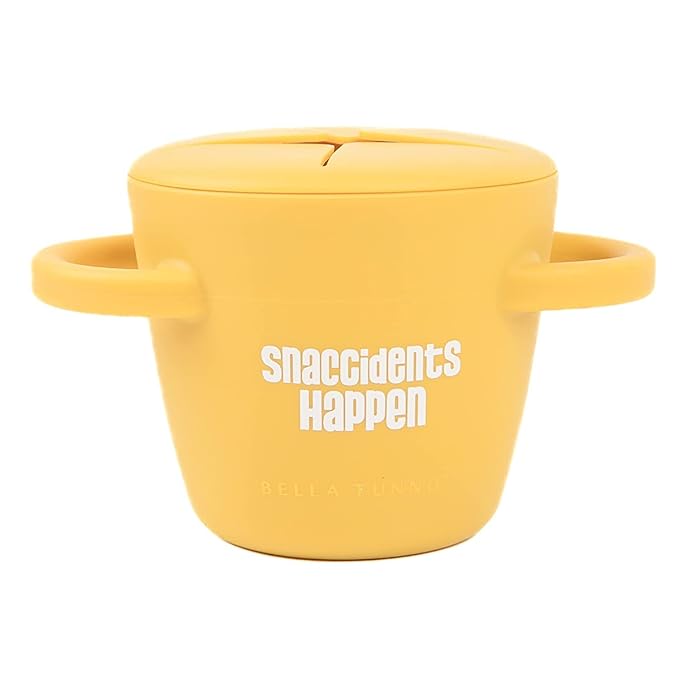 Bella Tunno Snack Cups for Toddlers, Silicone Spill Proof Food Container with Lid, Babies & Kids 6-12 Months, Snaccidents-CubbioJoy