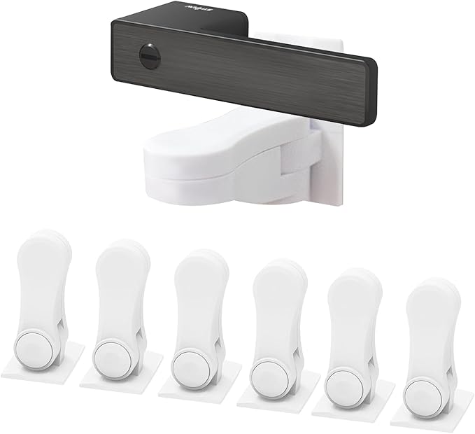 Child Proof Door Lever Lock(6 Pack) - Baby Proofing Door Handle Lock, 3M Adhesive & No DrillingNeed, Minimalist Design, Child Safety Door Handle Locks-CubbioJoy