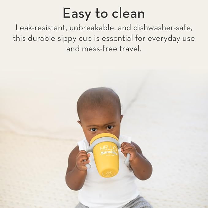 Bella Tunno Sippy Cup, Silicone Training Cup with Transition Handles for Infants, Toddlers & Kids, Babies 6-12 Months & Toddlers 1-3 Years, Boys & Girls, Drink Up Buttercup, 8 oz-CubbioJoy