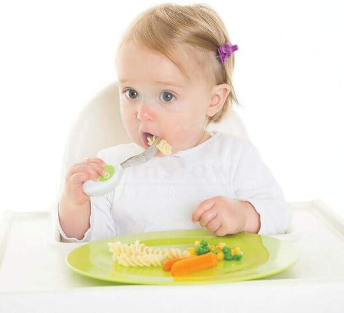 doddl Toddler Utensils, Ergonomic Fork Spoon and Knife Set for Self Feeding, Stainless Steel Silverware for 1-3 Year Olds, BPA Free, Dishwasher Safe (Aqua)-CubbioJoy