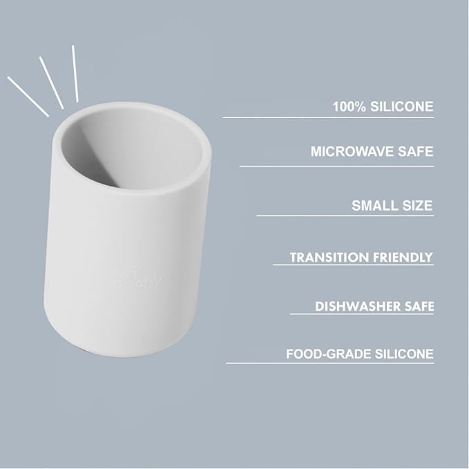 Avanchy Silicone Training Cup – 12 oz Open Cup for Toddlers and Infants – Ideal for Baby Led Weaning and Transitioning from Bottles, Yellow-CubbioJoy