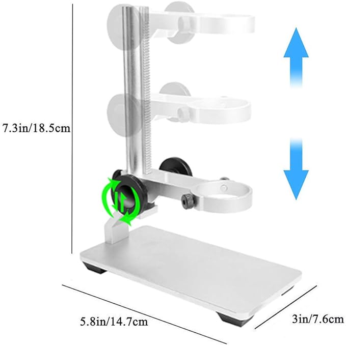 Aluminum Alloy Microscope Stand Holder for USB Digital Microscope, Cainda Stable Metal Stand Bracket with Portable Carrying Case, Support Adjusted Up and Down Easy to Focus-CubbioJoy