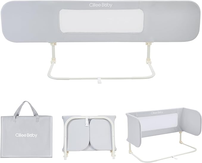 Ciilee Baby Bed Rail for Toddlers Extra Large 72.83" L Kids Rails Guard for Twin, Full, Queen, King Bed Adjustable Children Side Railing Safety Bedrail Foldable Barandas para Camas de Niños (Grey-CubbioJoy